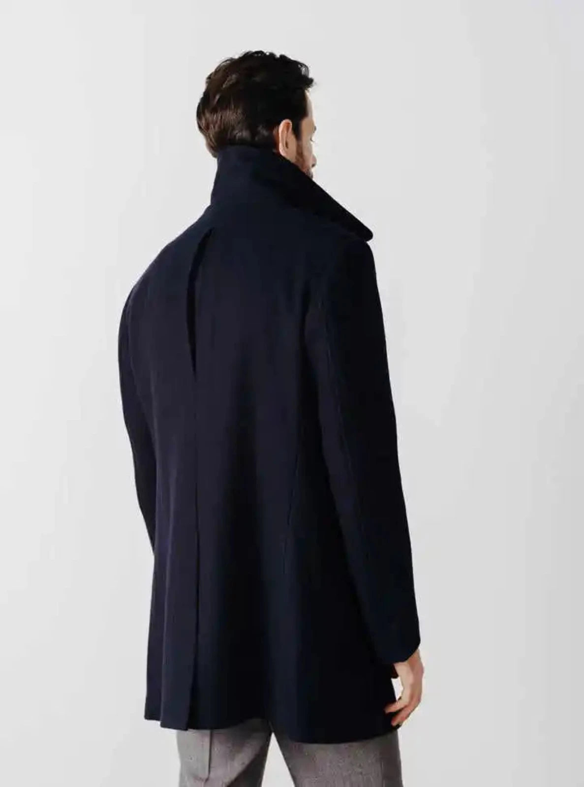 Double-breasted Wool-blend Coat