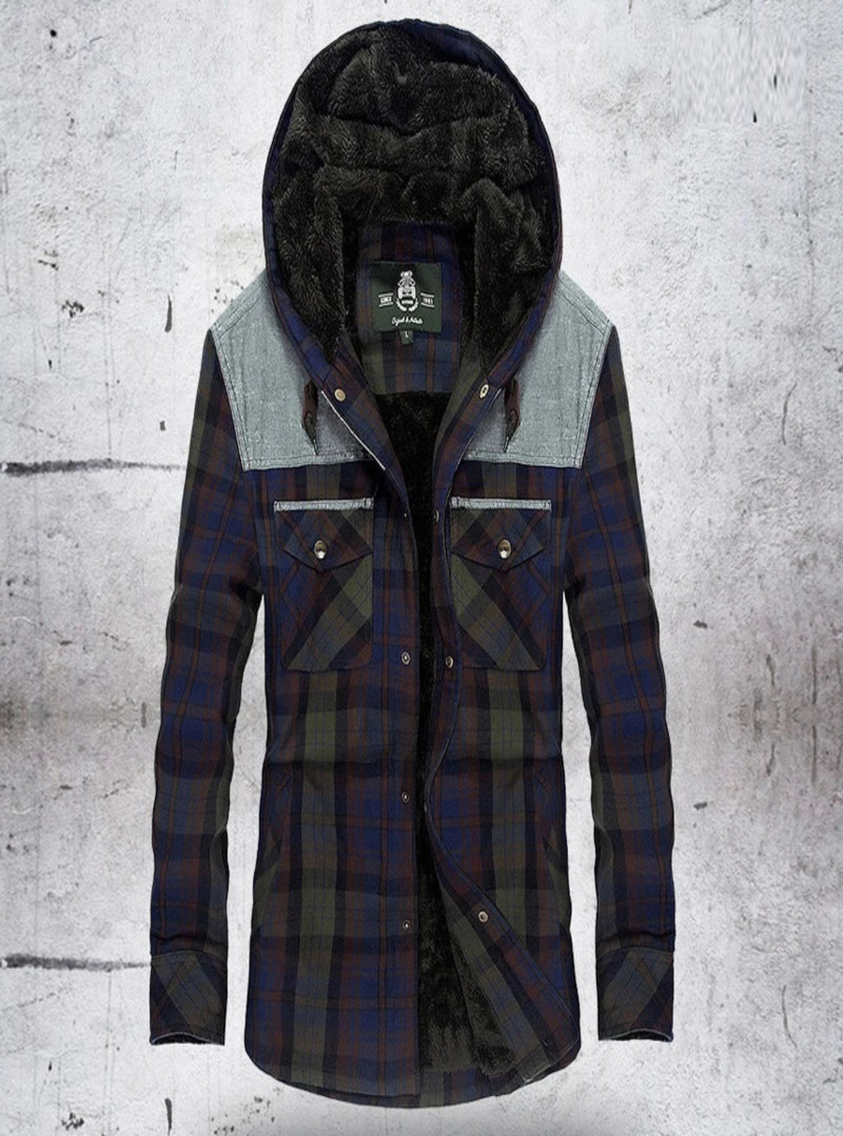 Hooded Plaid Jacket