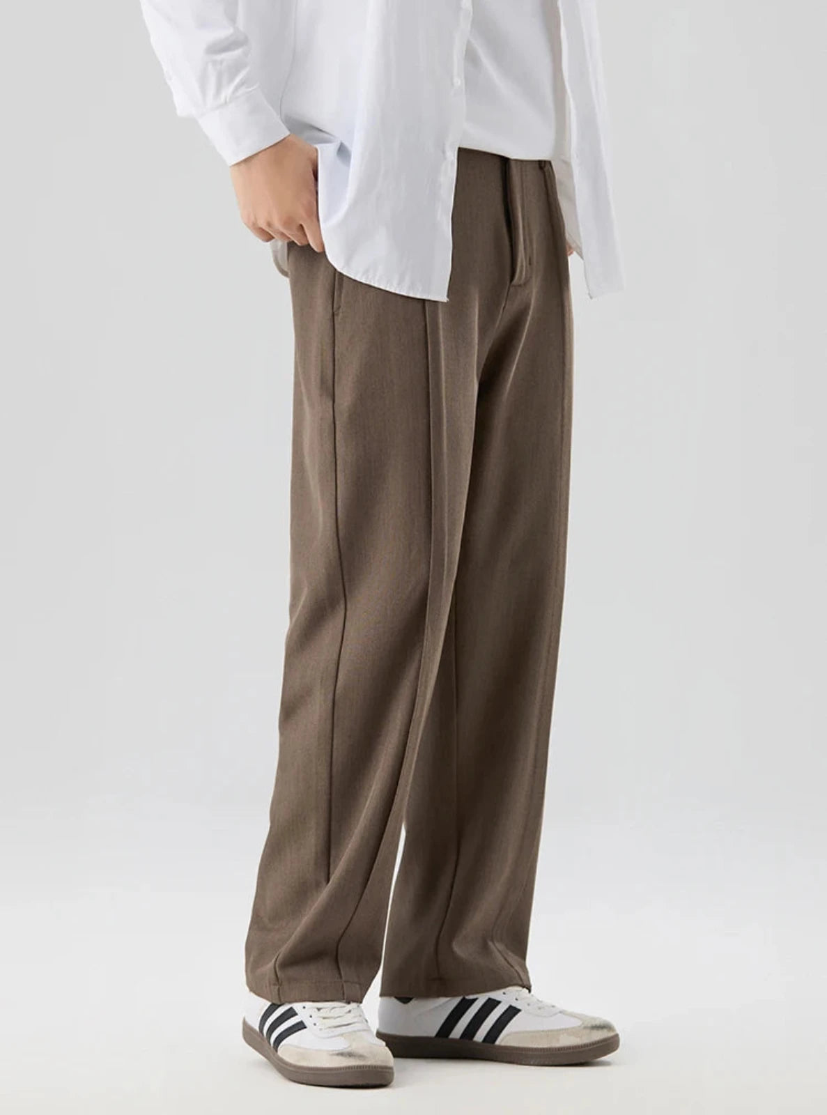 Wide Leg Pleated Slacks