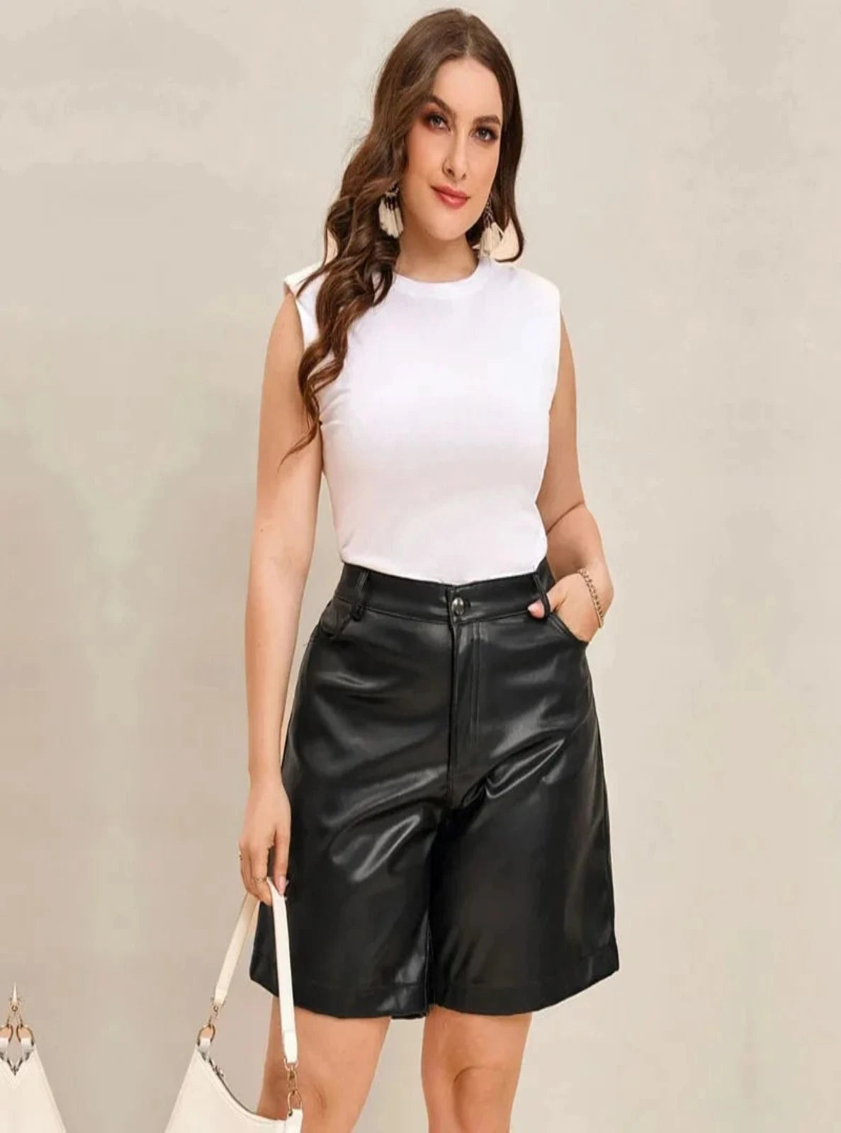 High Waist Leather Shorts