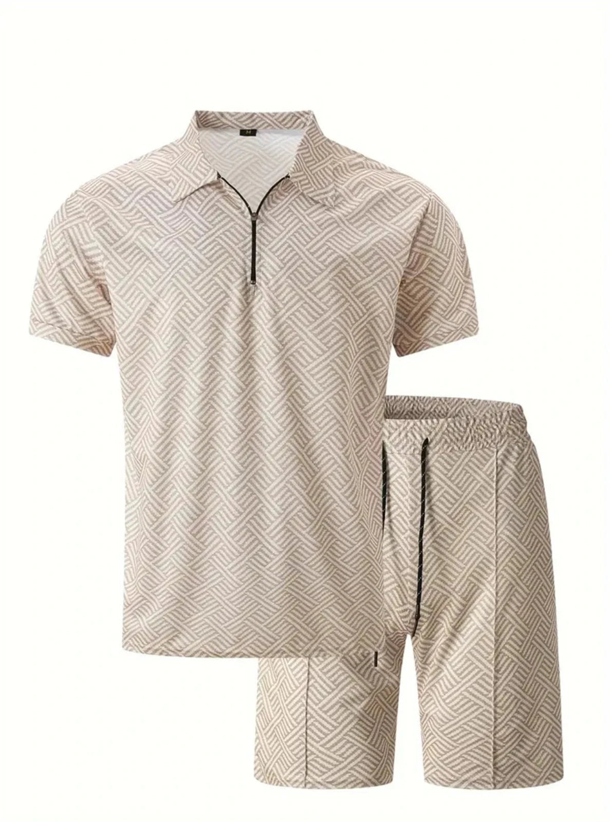 Slim Fit Cable-knit Polo Shirt & Shorts