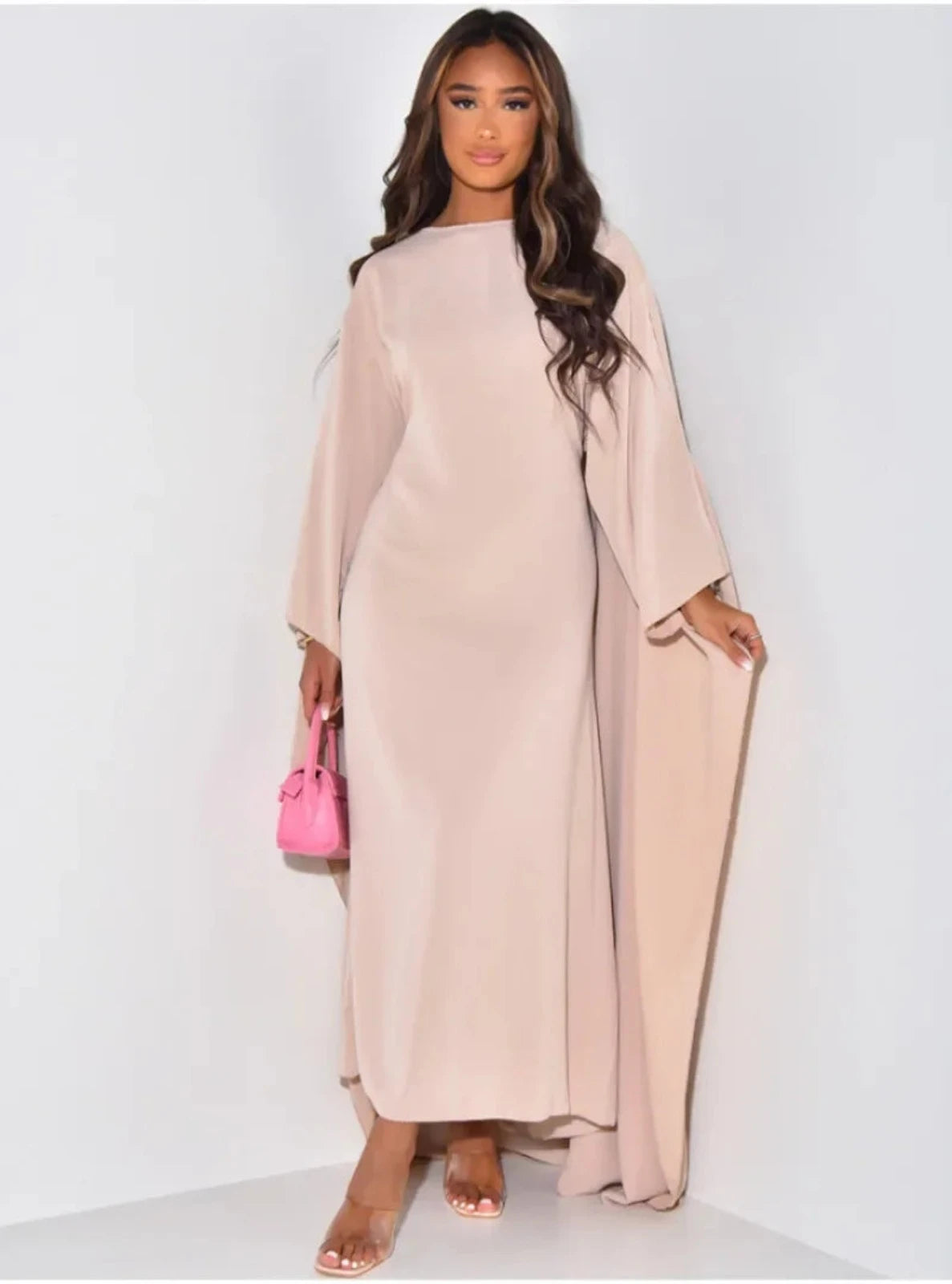 Elegant Long Sleeve Cape Dress