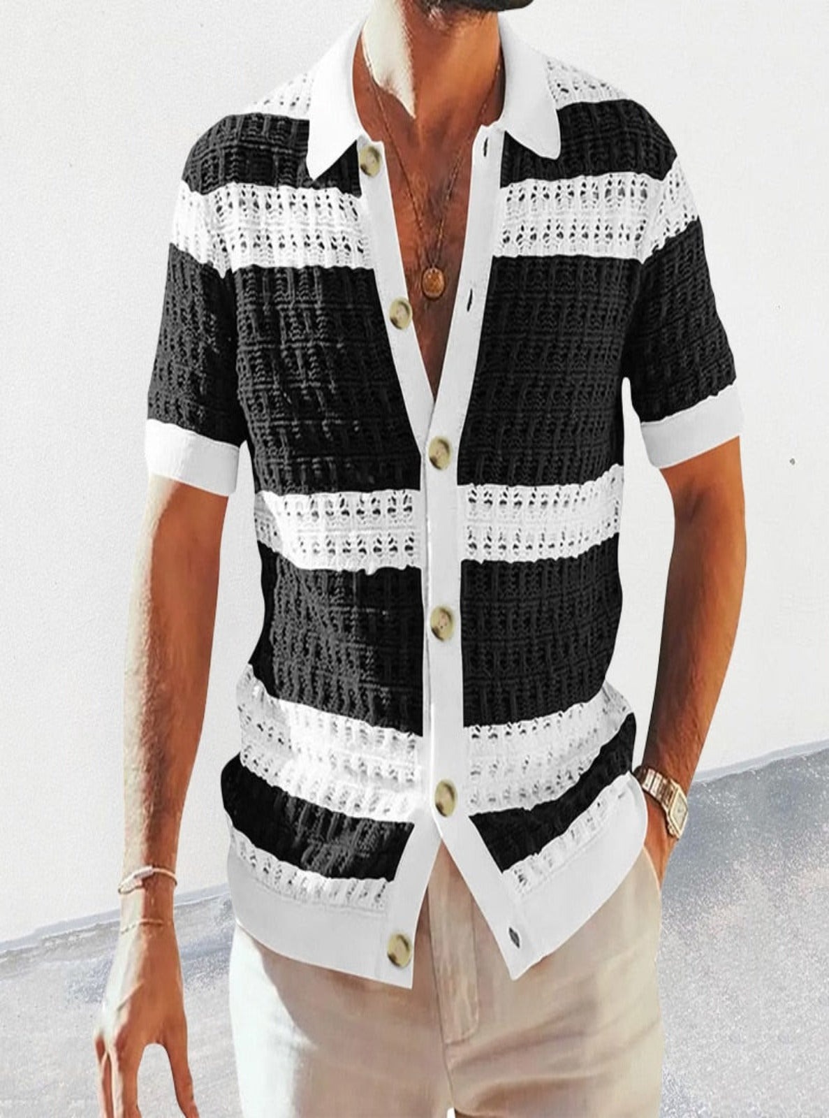 Fitted Short-sleeve Cardigan