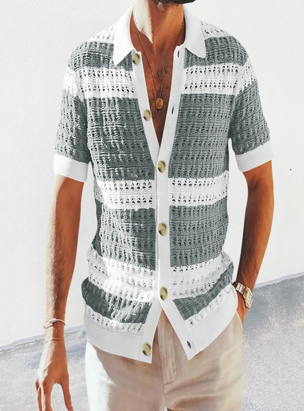 Fitted Short-sleeve Cardigan