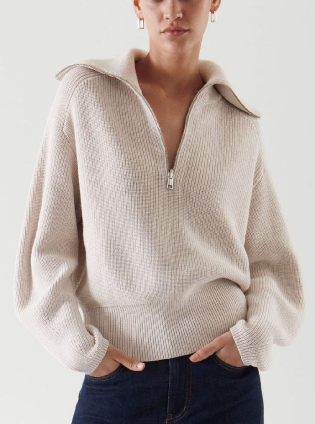 Half Zip Turtleneck Sweater