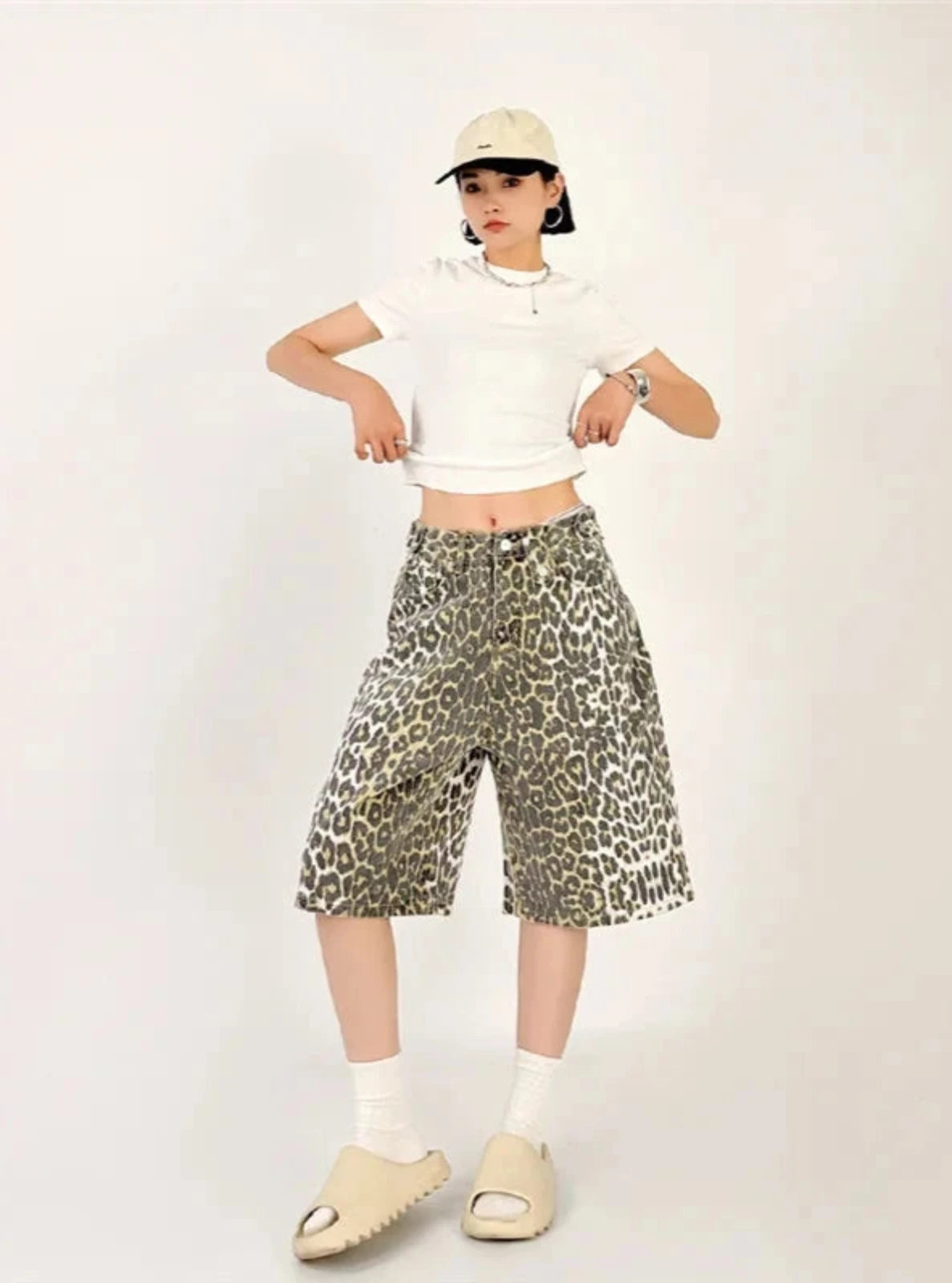 High Waist Leopard Shorts