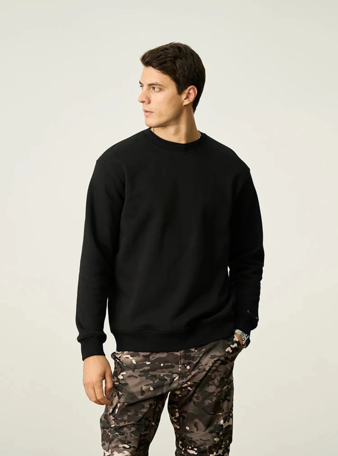 Fine-knit Fleece Sweatshirt