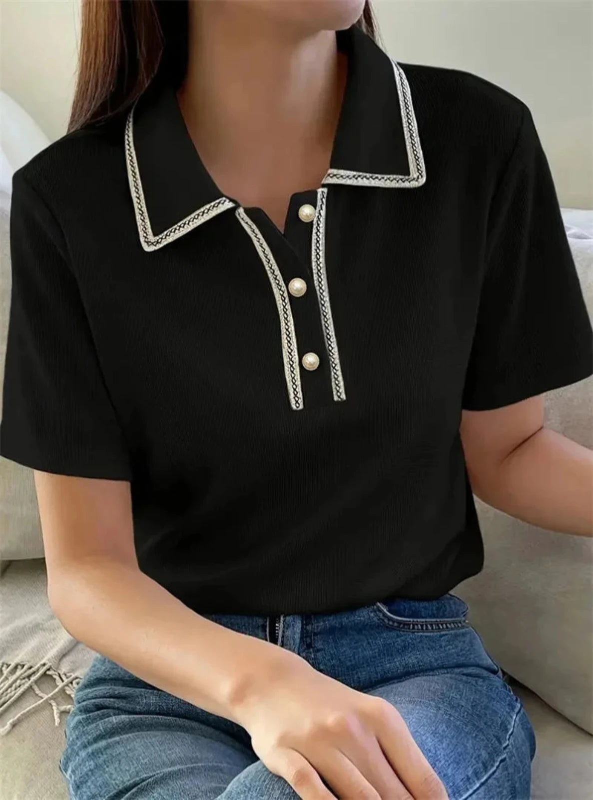 Fine-knit Polo Shirt