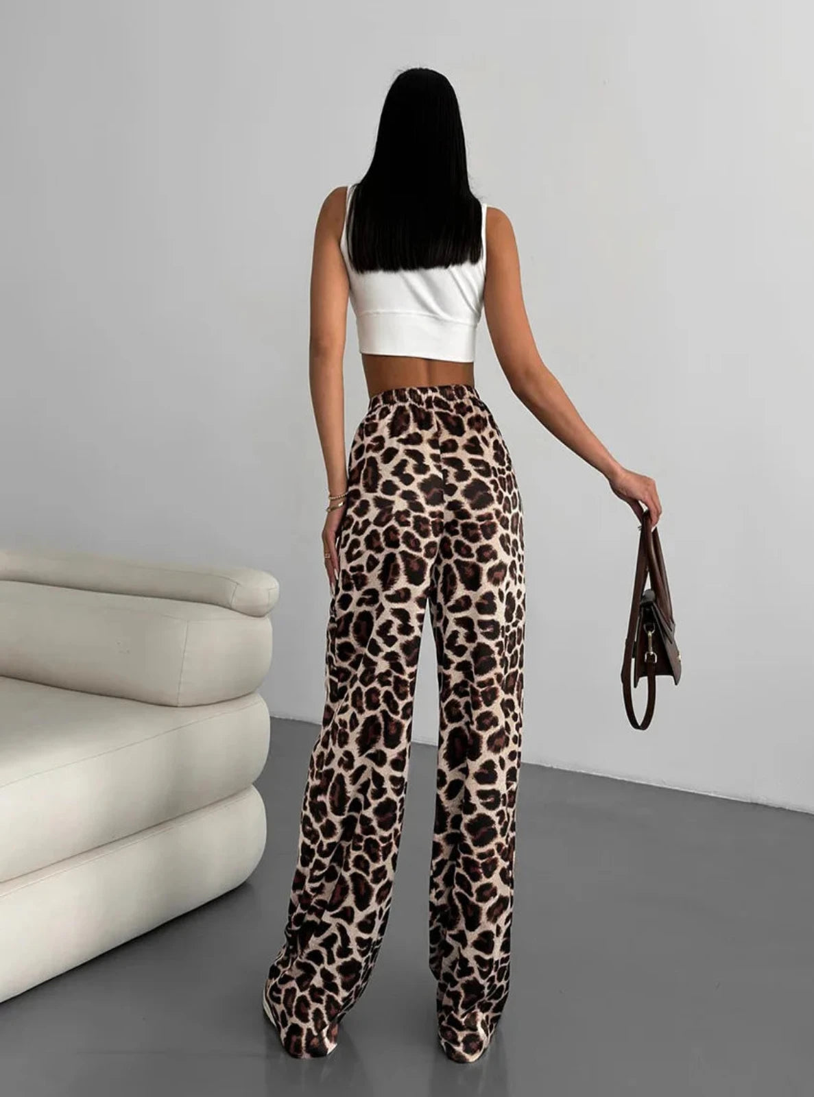 Wide-leg Leopard Pants