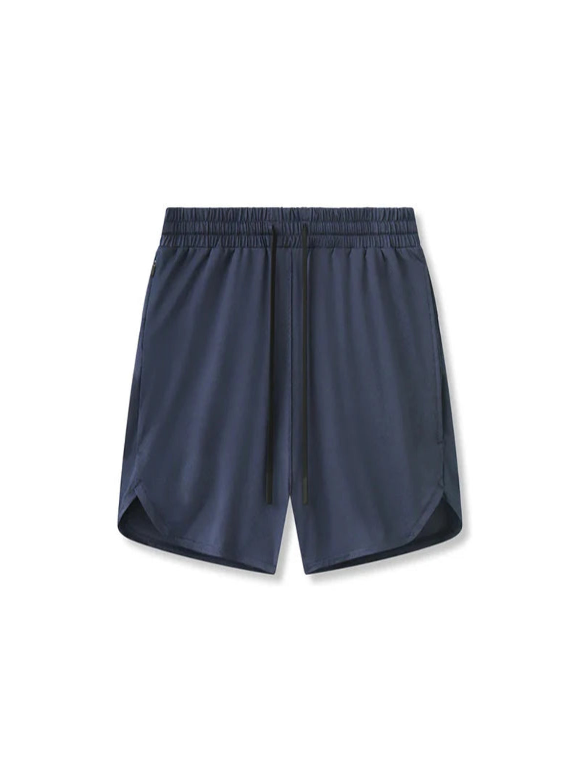 Navy blue shorts on a light gray background