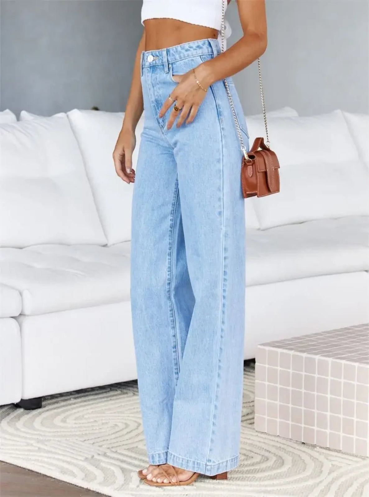 High Rise Wide Leg Jeans