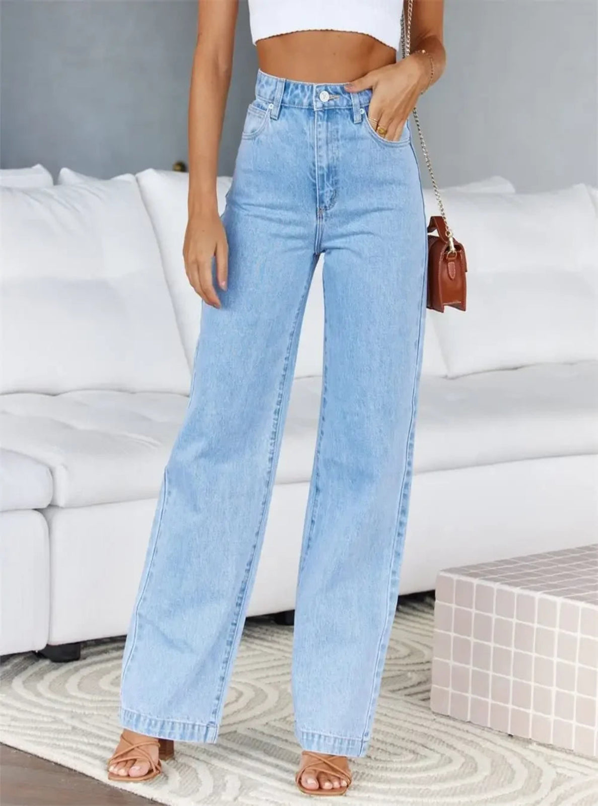 High Rise Wide Leg Jeans