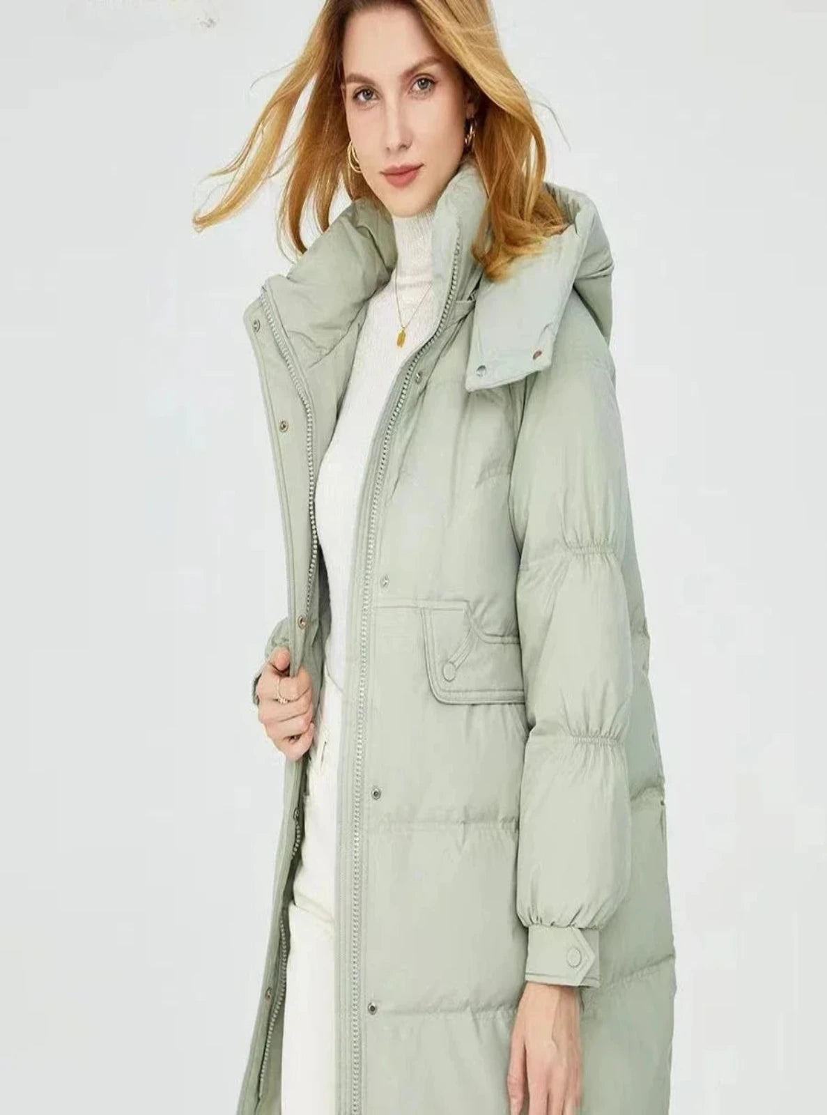 Hooded Water-repellant Down Puffer Coat