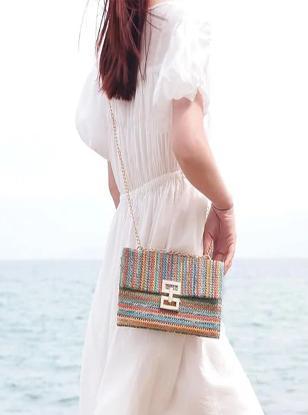 Straw Clutch Shoulder Bag