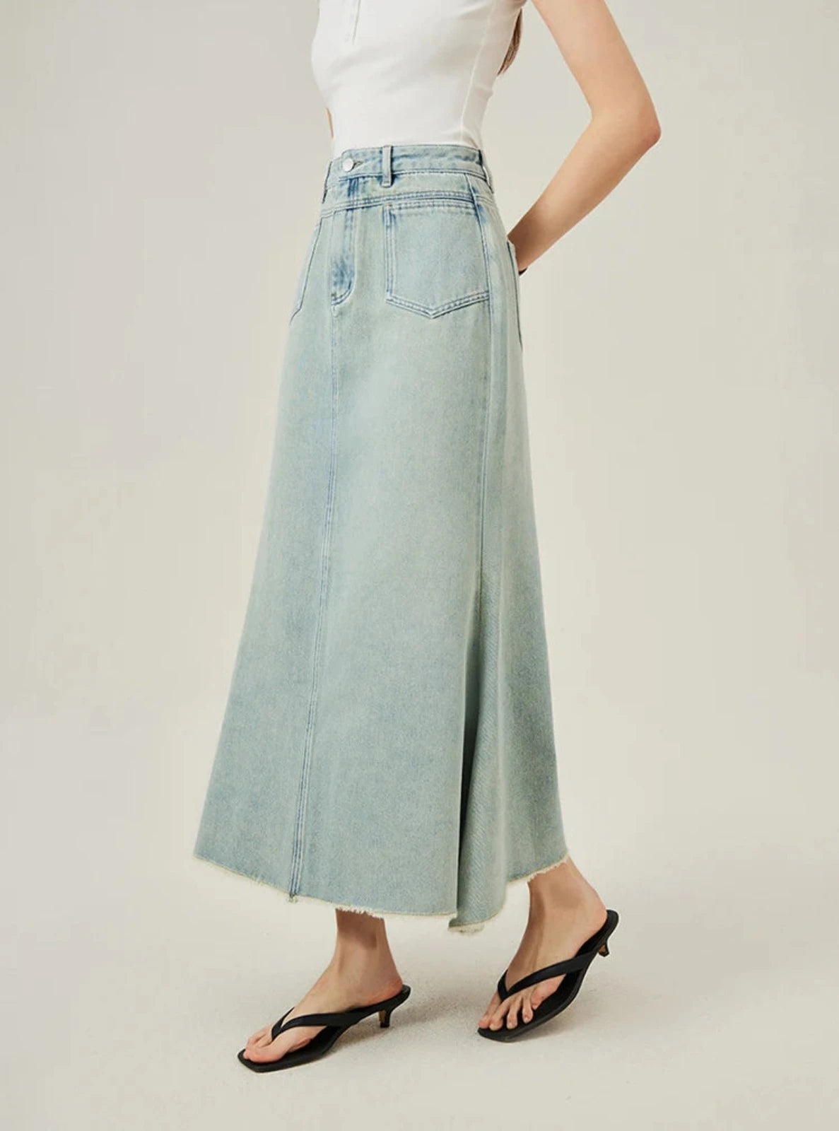 Feather Soft Flared Maxi Skirt