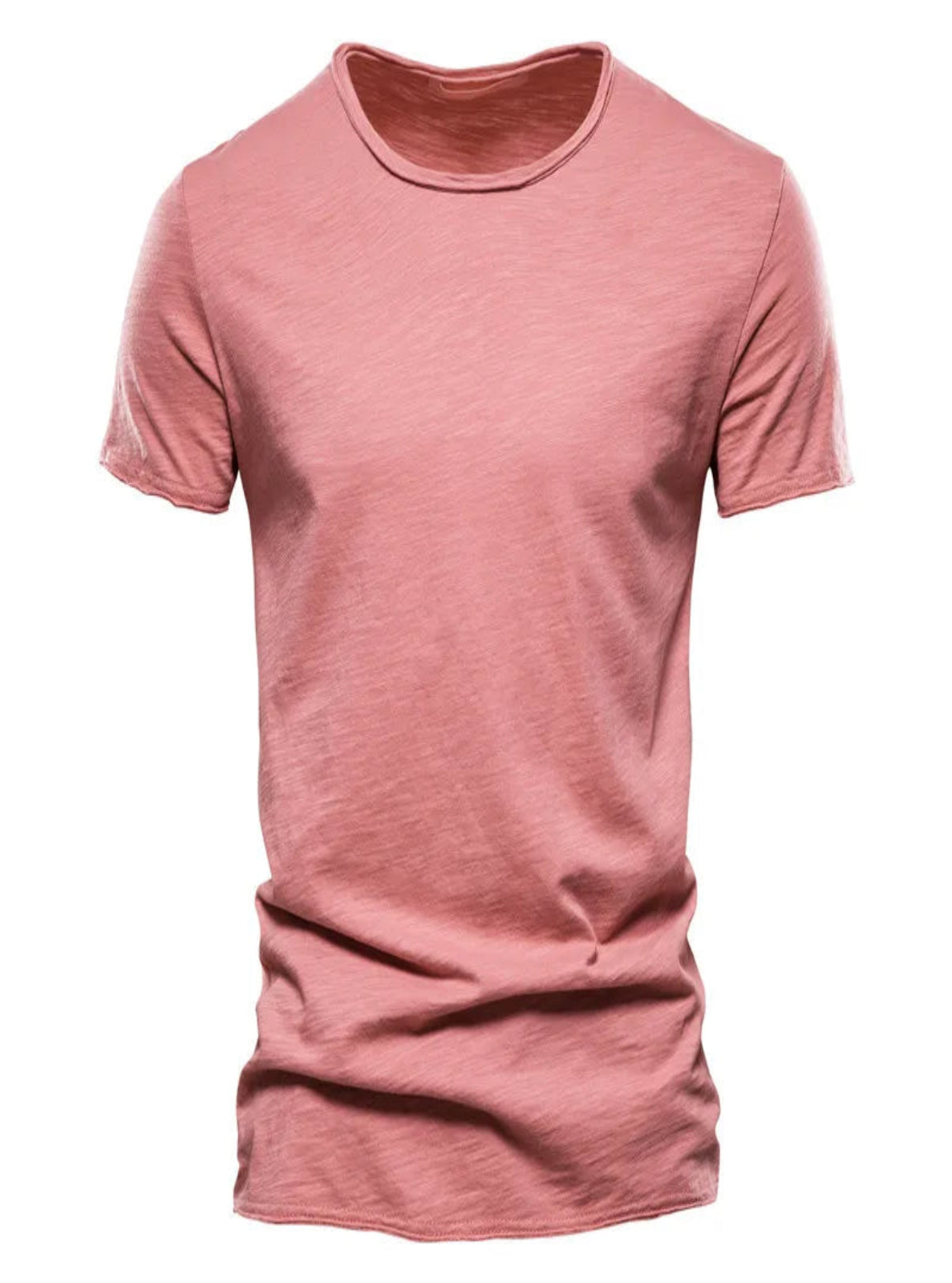 Pink t-shirt on a white background