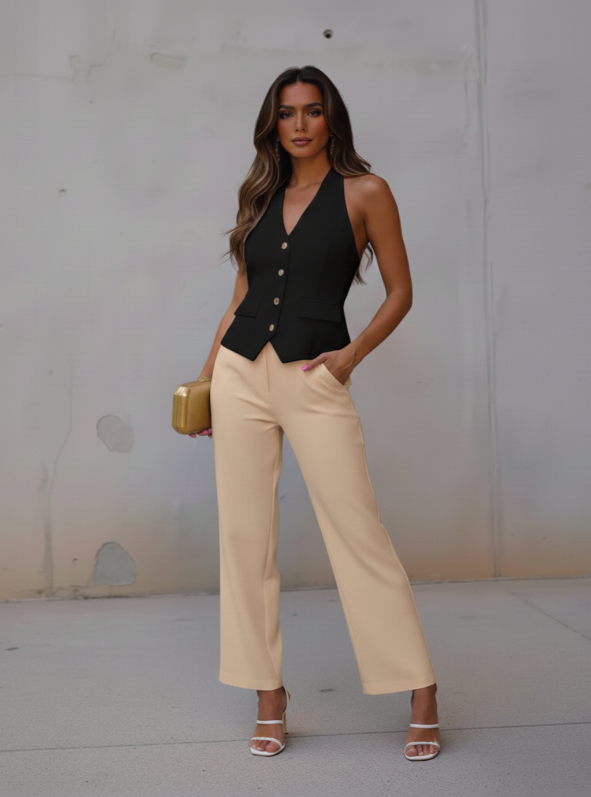 Tailored Halter Neck Vest