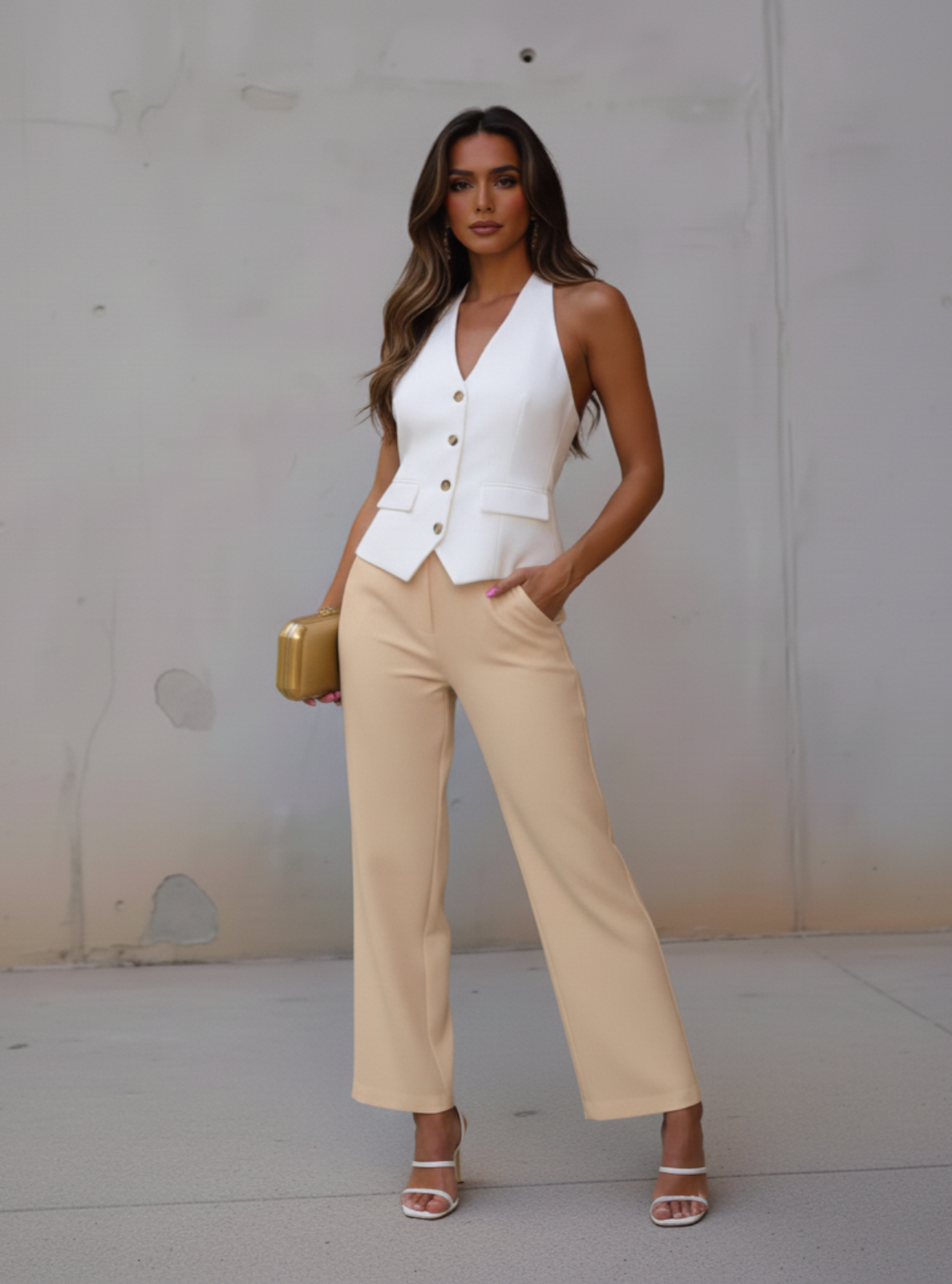Tailored Halter Neck Vest