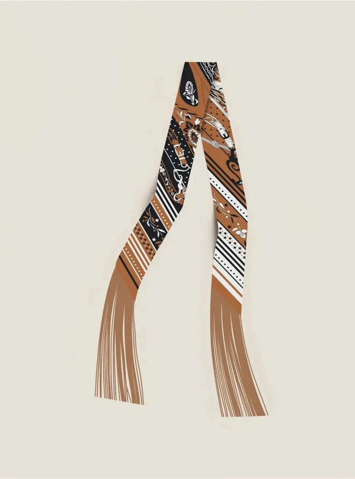 Decorative bow with intricate patterns on a beige background