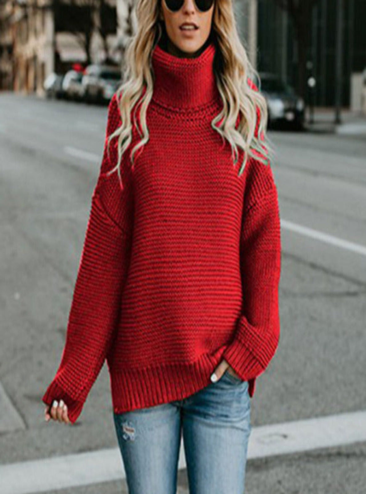 Crochet Turtleneck Sweater